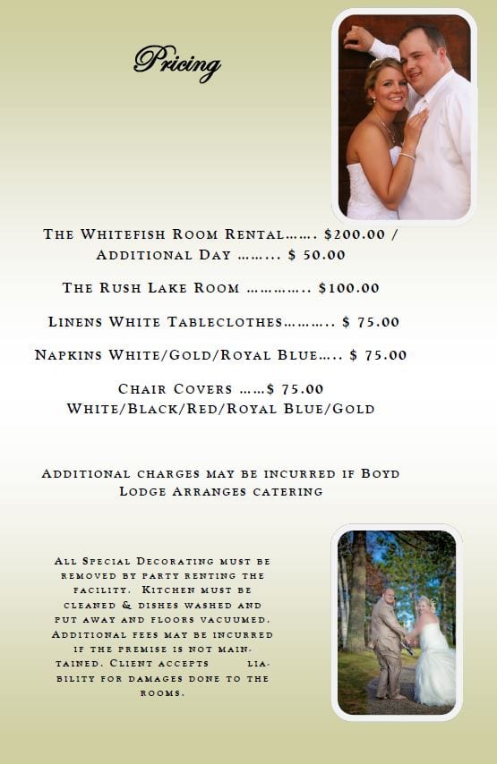 Wedding Pricing